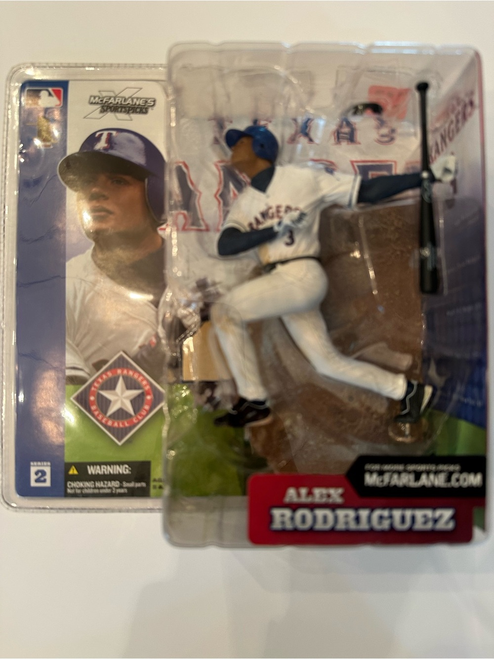 McFarlane Alex Rodriguez Texas Rangers Collectible Figure - White/Blue